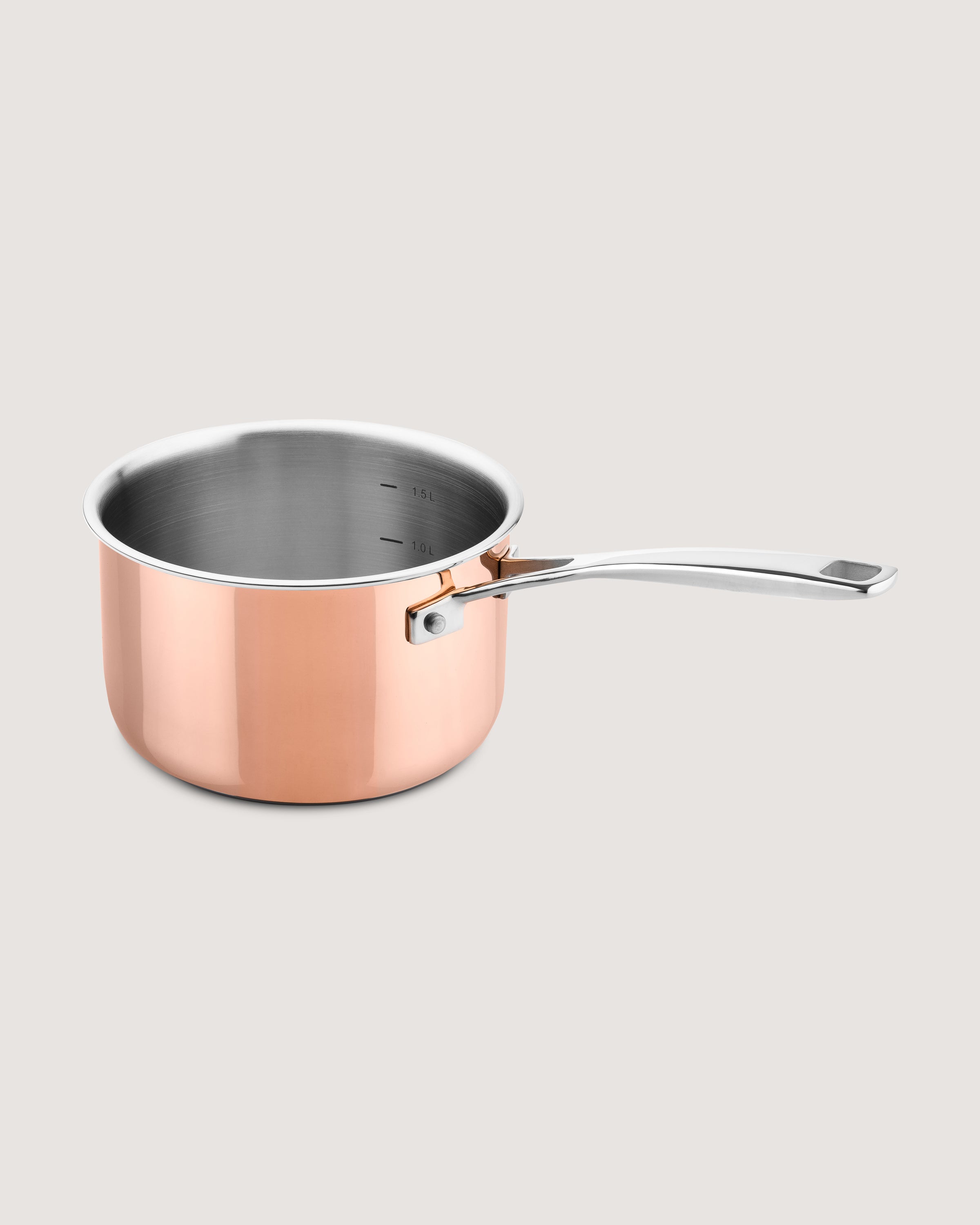 Koperen pannenset 5-delig