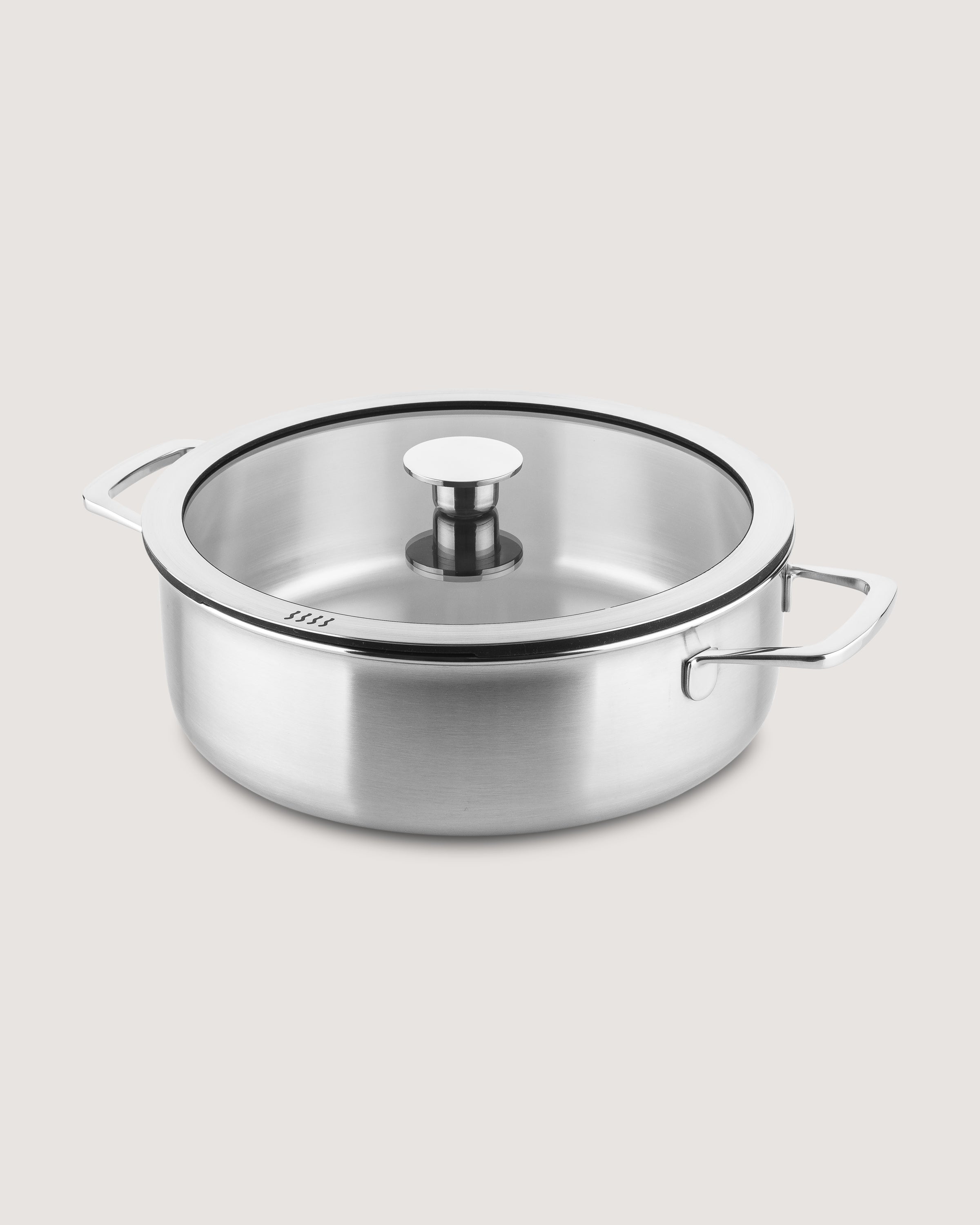 RVS Braadpan 3-laags Ø26cm voor kookplaatafzuiging