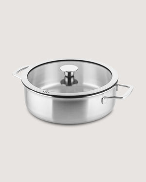 RVS Braadpan 3-laags Ø26cm voor kookplaatafzuiging