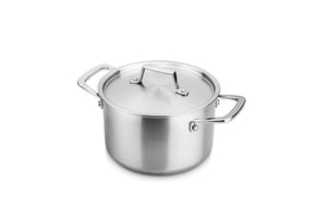 Hoher Kochtopf Ø18 cm aus recyceltem Edelstahl 1-lagig