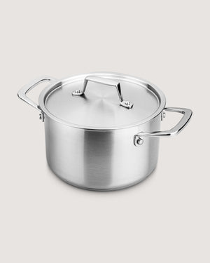 Deep casserole 1-ply recycled stainless steel Ø18 cm
