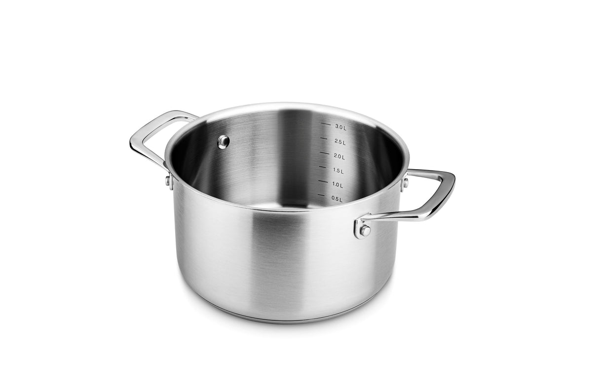 Hoher Kochtopf Ø20 cm aus recyceltem Edelstahl 1-lagig