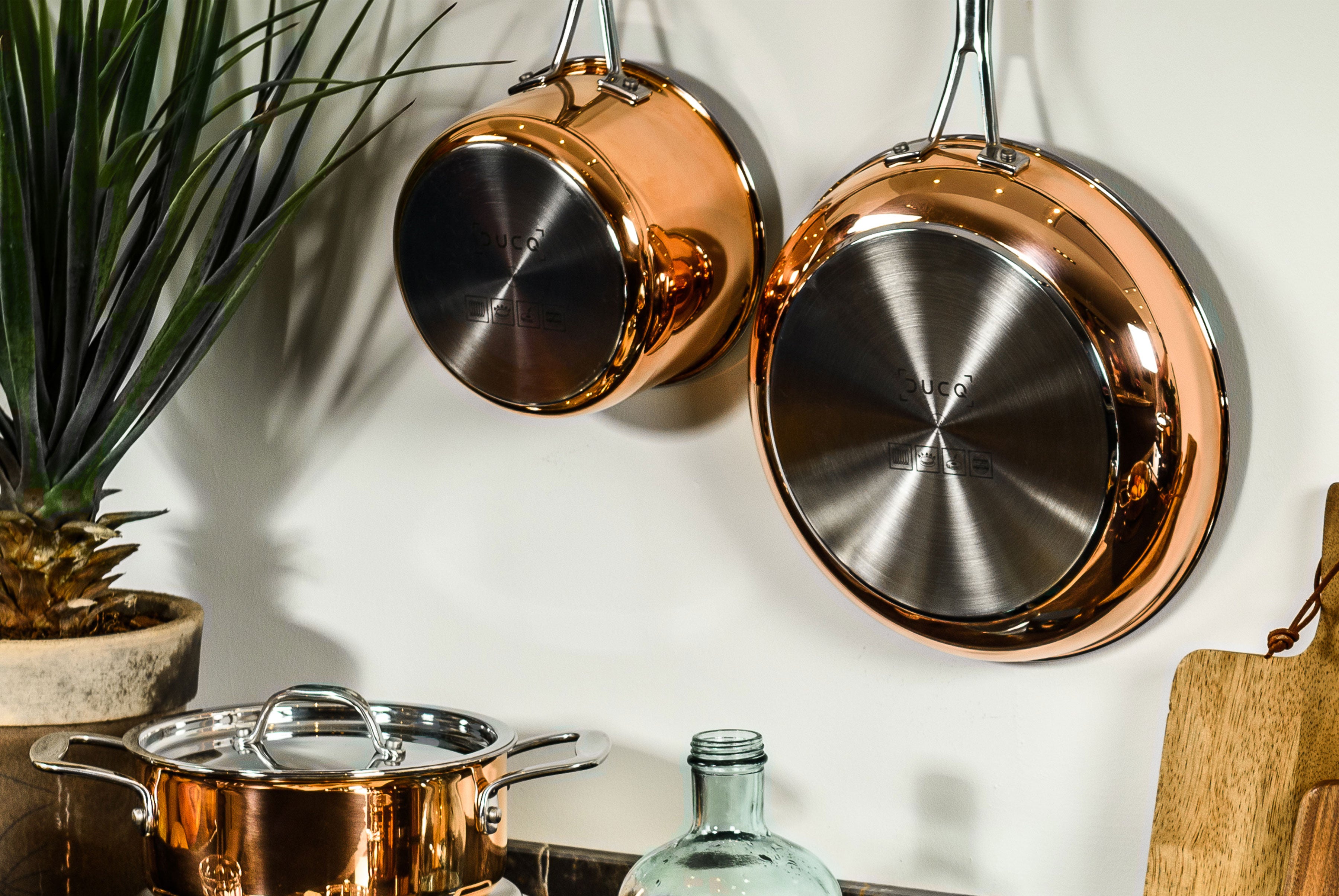 DUCQ Steelpan koper Ø16cm | Koperen steelpan met deksel