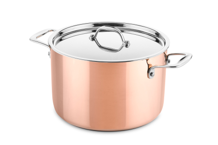 Hoge kookpan koper Ø24cm (geschikt voor inductie)