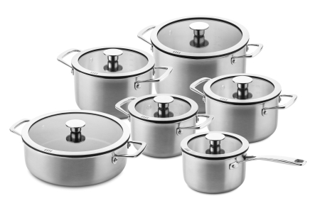 DUCQ 3-laags pannenset 6 delig (downdraft pannenset)