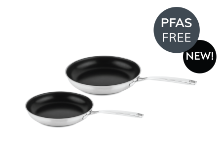 DUCQ koekenpan 24 cm + 28 cm met keramische anti-aanbaklaag (PFAS vrij)