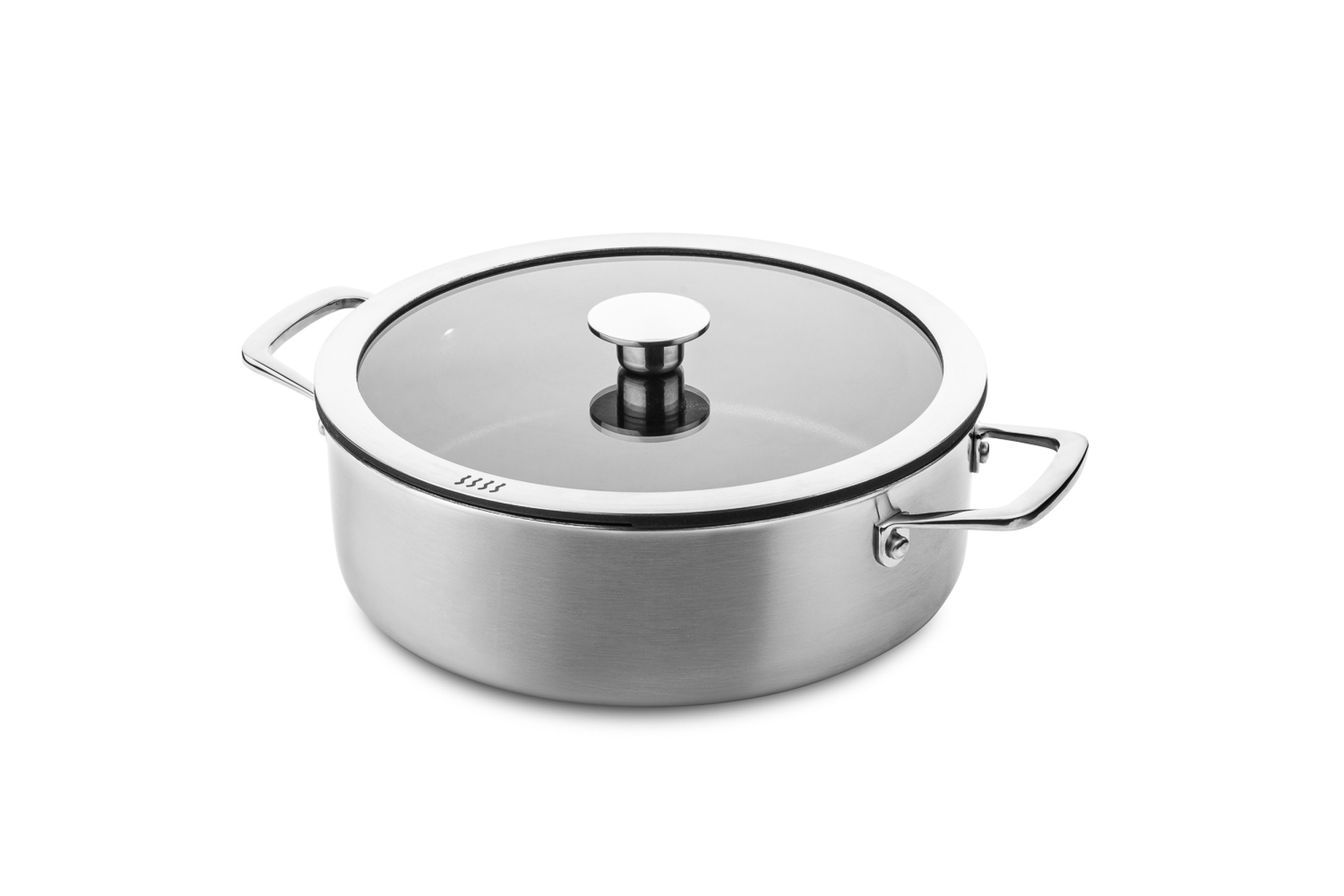 NON STICK SAUTEPAN 3 PLY 26CM TWO HANDLES WITH LID DUCQ cookware