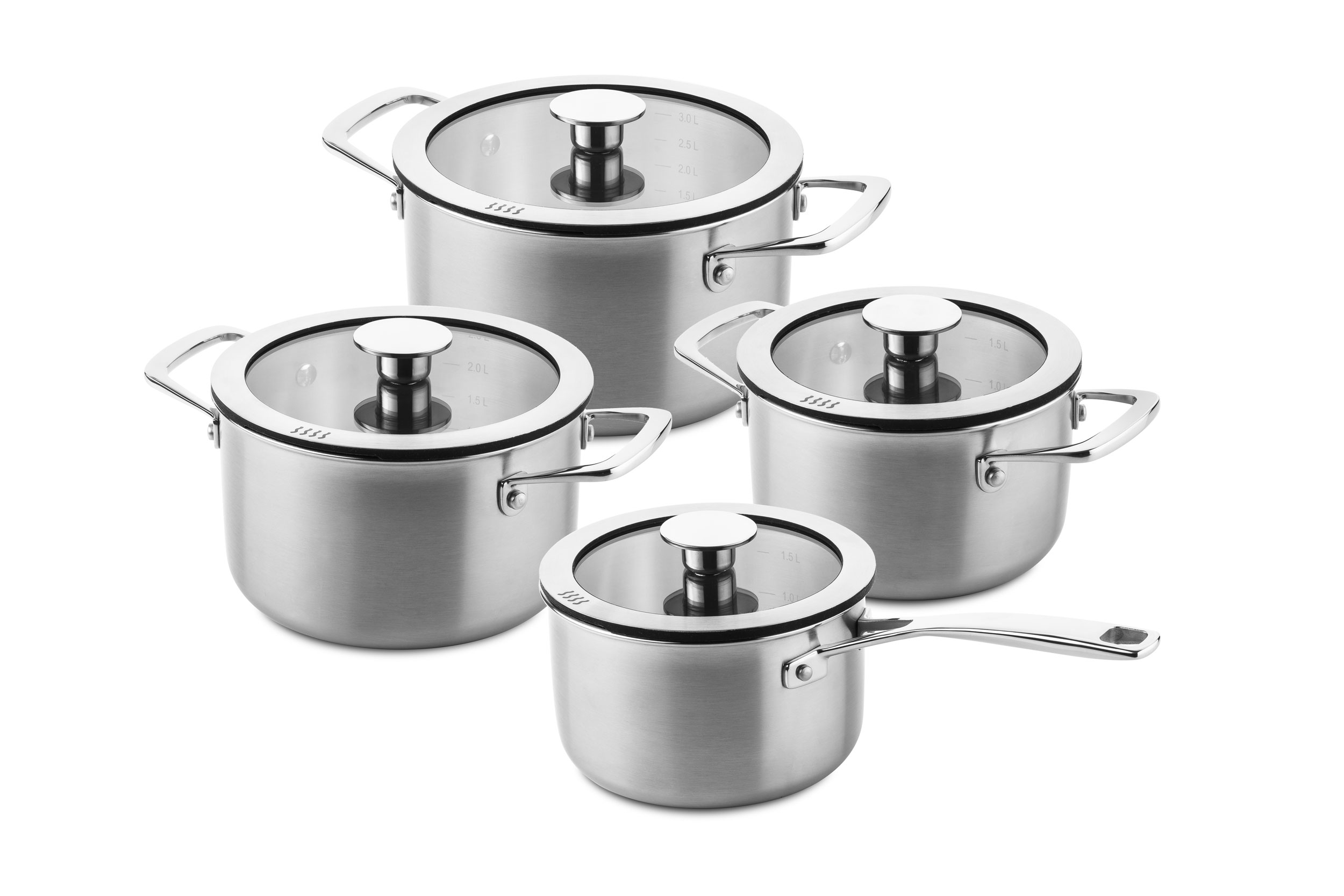 4 pcs stainless steel cookware set (suitable for induction)