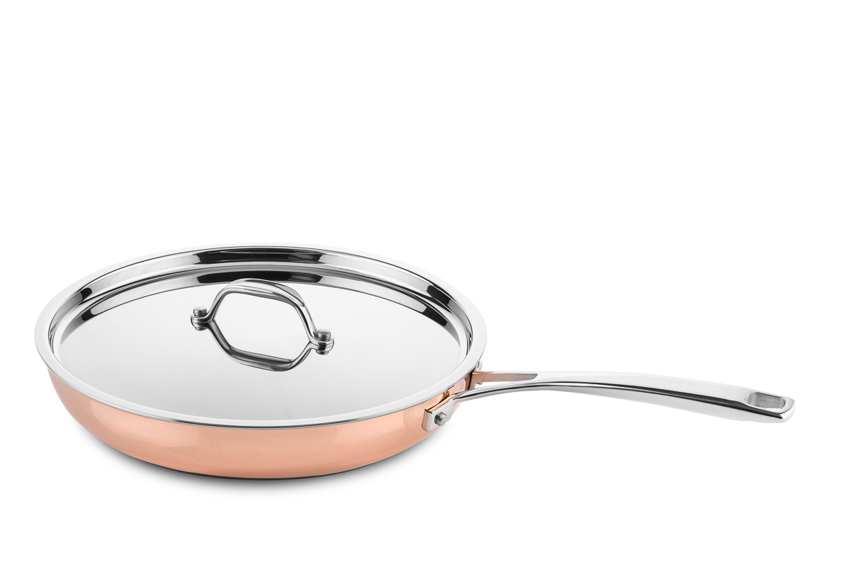 DUCQ Inductie Koperen koekenpan Ø26cm met deksel afbeelding